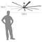 Maxx Air Industrial Ceiling Fan, 6 ft Blade Dia, 9 Blades, 6 Speeds, 120 V, Brushed Nickel, 72 in. W ICF72UPS - alternate 3